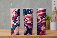 Roses Usa 3D Tumbler Wrap, Sublimation Tumbler, 3d Tumbler Product Image 1