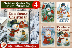 Christmas Garden Flag, Cute Snowman, Merry Christmas Product Image 1