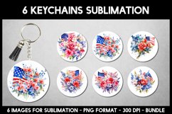 Patriotic American Flag Keychains I Keychains Sublimation Product Image 1
