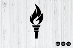 Flaming Torch SVG, Torch with Flaming SVG, Fire Flame SVG Product Image 1