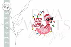 Let's Jingle & Flamingle SVG Flamingo Christmas svg Product Image 2