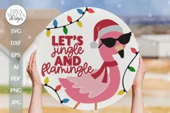 Let's Jingle & Flamingle SVG Flamingo Christmas svg Product Image 1