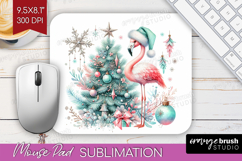 Flamingo Pastel Christmas Mouse Pad Sublimation Coquette PNG Product Image 1