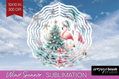 Flamingo Pastel Christmas Wind Spinner Sublimation PNG Product Image 1