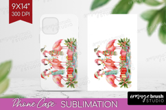 Flamingo Xmas Phone Case PNG Christmas Case PNG Sublimation Product Image 1