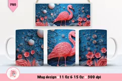 Flamingo Mug Wrap Sublimation Designs, 3d Mug, Flamingo Png