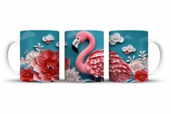 Flamingo Mug Wrap Sublimation Designs, 3d Mug, Flamingo Png