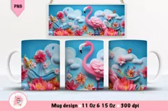 Flamingo Mug Wrap Sublimation Designs, 3d Mug, Flamingo Png
