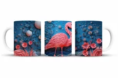 Flamingo Mug Wrap Sublimation Designs, 3d Mug, Flamingo Png