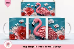 Flamingo Mug Wrap Sublimation Designs, 3d Mug, Flamingo Png