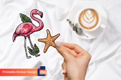 Flamingo and Starfish Sticker, Starfish Sticker Product Image 1
