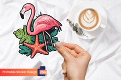 Flamingo and Starfish Sticker, Starfish Sticker Product Image 1