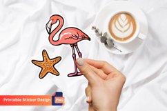 Flamingo and Starfish Sticker, Starfish Sticker Product Image 1