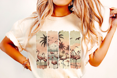 Flamingo Summer PNG, Vintage Summer PNG, Brushstroke Summer Product Image 2