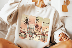 Flamingo Summer PNG, Vintage Summer PNG, Brushstroke Summer Product Image 3