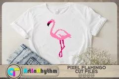 Pixel Flamingo SVG Cut files - tropical summer theme Product Image 2