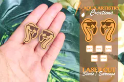 Summer Flamingo Earrings, Studs Laser Cut SVG Design Product Image 1