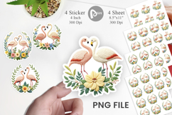 Flamingo Embroidery Sticker Product Image 1