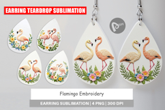 Earring Flamingo Embroidery Product Image 1