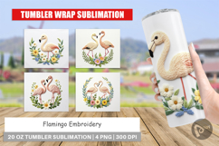 Tumbler Flamingo Embroidery Product Image 1