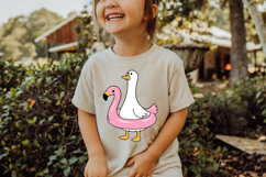 Goose in Flamingo Float PNG | Funny Goose Clipart Product Image 3