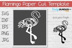 Flamingo Floral Paper Cut 