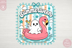 Flamingo Ghost Sublimation Design PNG Product Image 1