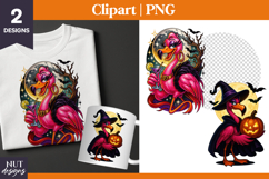 Gothic Cartoon Halloween clipart, Halloween Glam Flamingo Product Image 1