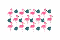 flamingo monsterra summer 40oz tumbler sublimation full wrap high resolution transparant background