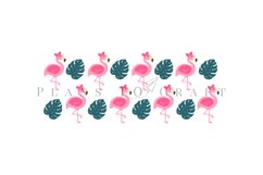 flamingo monsterra summer coffee mug sublimation wrap glass mug wrap svg presized for 11oz and 15oz glass ready to cut and sublimation files