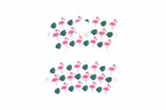 flamingo monsterra summer starbucks 16oz hot cup wrap svg presized template for tumbler grande suitable for cricut and silhouette