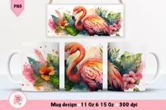 Flamingo Mug Wrap Sublimation Designs, 3d Mug, Bee Png