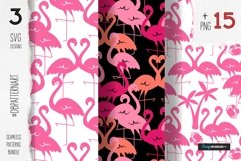 Flamingo svg pattern Tropical summer print Product Image 2