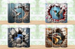 3D Birds Cracked Hole, 20/30oz Skinny Tumbler Product Image 9