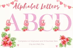 Flamingo Alphabet Flamingo Flower Kids Letters Printable Product Image 1