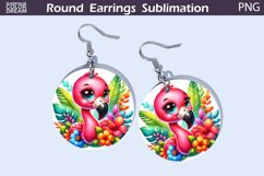 Flamingo Tropical Round Earrings | Summer Vibes Earrings Product Image 1