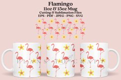 flamingo summer coffee mug sublimation wrap glass mug wrap svg presized for 11oz and 15oz glass ready to cut and sublimation files