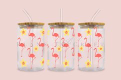 flamingo summer libbey beer can glass full wrap svg presized template for 16oz and 20oz glass for Cricut Silhouette and sublimation