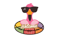 Laser Cut Welcome Summer Flamingo Sign SVG Template Product Image 2