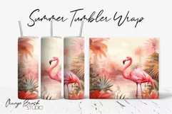 Flamingo Tropical Tumbler Sublimation Summer Tumbler Wrap