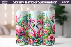 Flamingo Tropical Tumbler Wrap| Seamless Tumbler Sublimation Product Image 1