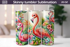 Flamingo Tropical Tumbler Wrap| Seamless Tumbler Sublimation Product Image 1