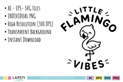 One-color tropical flamingo graphic with bold lettering for summer t-shirt projects