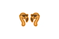 Summer Flamingo Earrings, Studs Laser Cut SVG Design Product Image 2