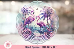 Flamingo Wind Spinner, Door Hanger Png, Keychain Png, Car Coaster