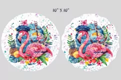 Flamingo Wind Spinner, Door Hanger Png, Keychain Png, Car Coaster