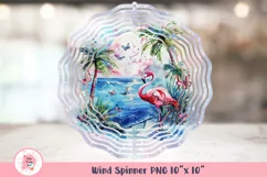 Flamingo Wind Spinner, Door Hanger Png, Keychain Png, Car Coaster