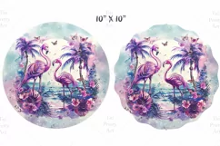 Flamingo Wind Spinner, Door Hanger Png, Keychain Png, Car Coaster