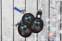 Flamingo Wearing sunglasses In The Hoop Keyfob Product Image 1