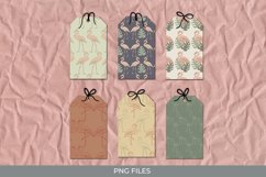Flamingo with Vintage Color Seamless Pattern Shaped Tag Product Image 1